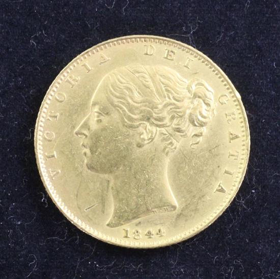 A Victoria gold sovereign, 1844,